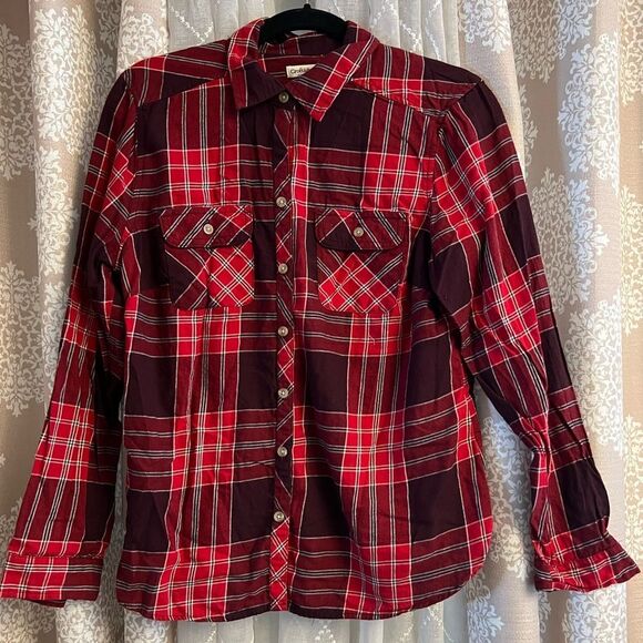 Croft & Barrow red and black flannel size medium in EUC - Picture 1 of 3